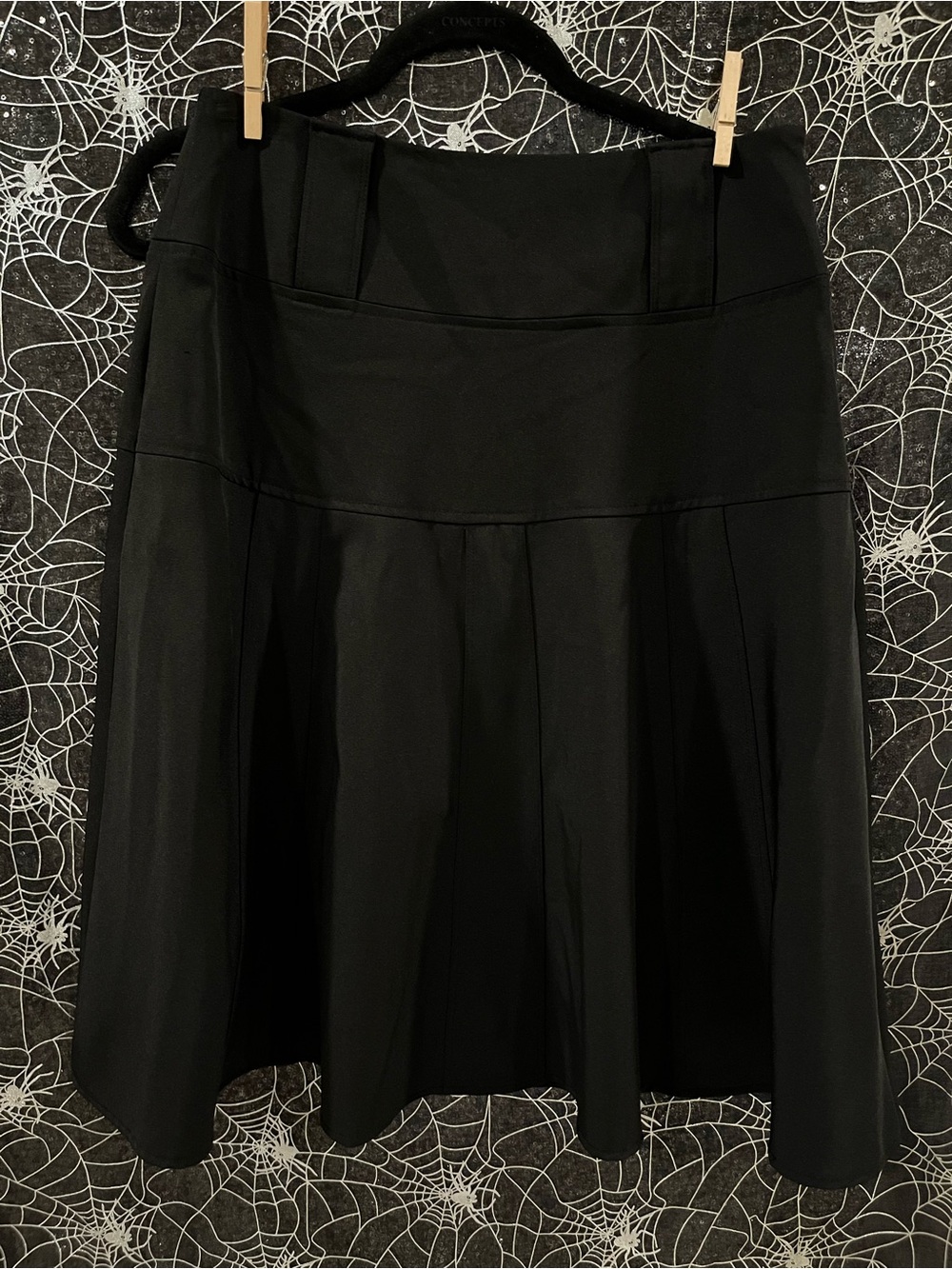 Gothic Worthington Black A-Line Pleated Skirt